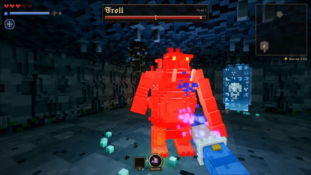 The cave troll, against a frost bolt.