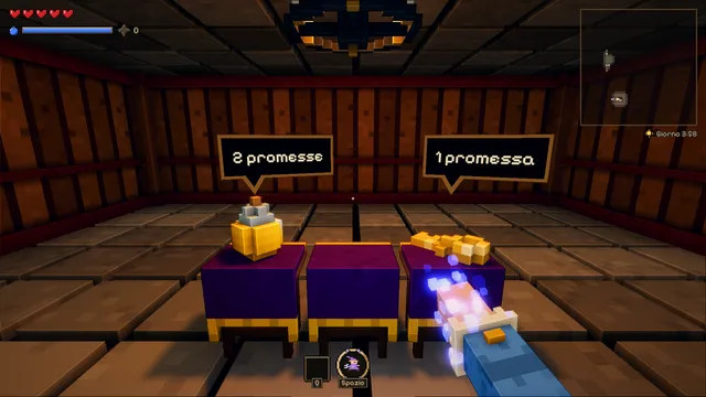 The shop: everything costs promises.